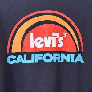Levi's California cropped graphic sweatshirt black retro crewneck size LARGE